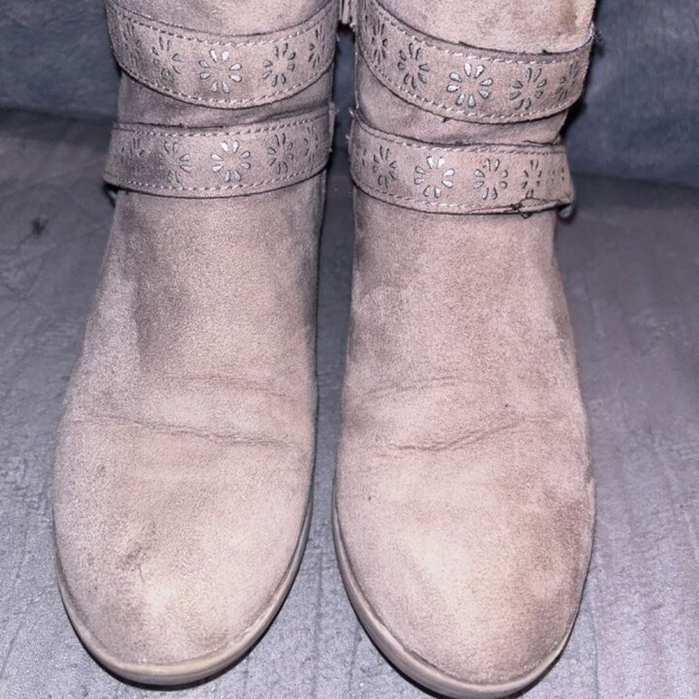 Kohl's SO Ankle Boots with straps/buckle side zip Size 2